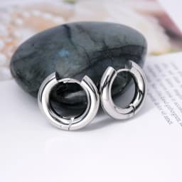 Chunky Thick Stainless Steel Huggie Hoop Simple Piercing Small Black Women Man Big Circle Hoops Earring Round Jewelry