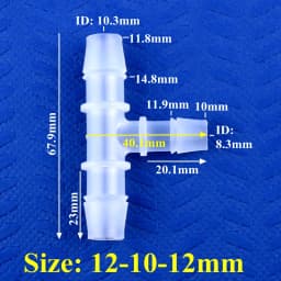 5~200pcs 12~20 To 4~16mm Reducing Tee Connector Food Grade PP Garden Irrigation Reducer Tee Aquarium Fish Tank Pagoda Hose Joint