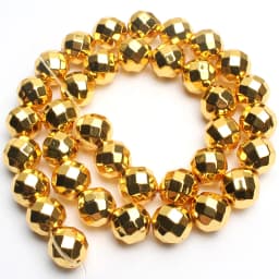 Natural Hematite Stone Beads Rose Gold Silver Color Faceted Loose Spacer Beads For Jewelry DIY Making Bracelet Accessories 15''