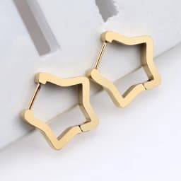 Fashion Personality Geometric Triangle Square Star Heart U Shape Hoop Earrings Men Women Stainless Steel Punk Piercing Jewelry