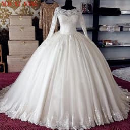 Customized Ball Gown Wedding Dresses Long Sleeve Lace Applique Turkey Vestidos de Noiva Vintage Wedding Bridal Gowns 2025