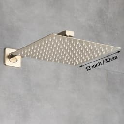 Rainfall Shower Head 8"/10"/12" Square Bathroom Ultrathin Rain Top Shower Head with Shower Arm Faucet Accessories Wall Mounted