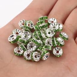 50pcs Brass Crystal Rhinestone Spacer Beads 4/6/8mm Gold Silver AB Color Rondelle Jewelry Makings Findings Bracelet Accessories