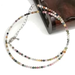 Natural Crystal quartz agate tourmaline Stone 2-3mm Cutting beads Mini necklaces Bracelet are suitable for men and women gifts