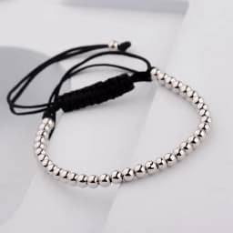 Classic Men Women Bracelet 4MM Copper Beaded Charm Bracelet Pulseira Adjustable Bracelet Fashion Jewelry Gift