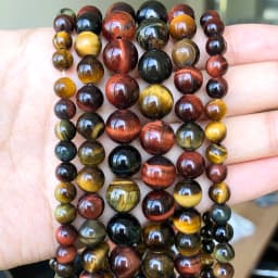 Natural Stone Beads 4-12mm Lava Rose Quartz Tiger Eye Turquoise Labradorite Round Beads for Jewelry Making Diy Bracelet 15inch