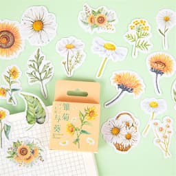 45 Pcs Vintage Plants Stamp Mini Paper Stickers for DIY Diary Scrapbooking Kawaii Stationery Seal Sticker Decoration