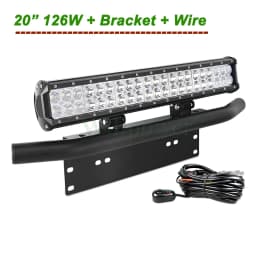 20 inch 126w LED Light Bar License Plate Mount Bracket Bull Bar IP67 Combo Beam Car SUV Offroad Truck 4x4 12V 24V