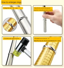 10 Style Finger Sizes Measuring Equipment Metal Stick Ring Sizer Ring Stick Enlarger Mandrel Gauge Tools Set For Jewelry Making