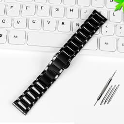 22mm Black High-Grade Bright Ceramic Strap Bracelet Watchbands for Armani Watch AR1507 AR1509/70002 AX7105 Ceramic Watch