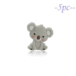 Cute-Idea Baby Silicone Mini Koala Bead 5pcs DIY Infant Chewable Teething Pacifier Chain Toys Accessories Food Grade Baby goods