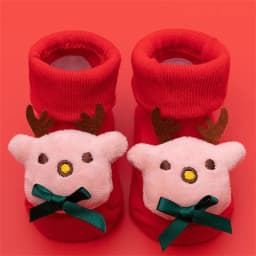 Lawadka 0-3T Winter Thick Infant Socks for Girls Boys Kids Christmas New Year's Socks Anti Slip Cotton Short Socks for Newborns