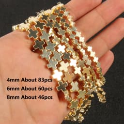 9K Gold Color Hematite Square Heart Round Shape Natural Beads Loose Stone Beads For Jewelry Making DIY Bracelet Necklace 15inch