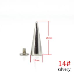 10pcs Metal Punk Spikes Cone Bullet Studs Rivets for Leather Craft Bag Garment Clothing Shoes DIY Parts Accessories