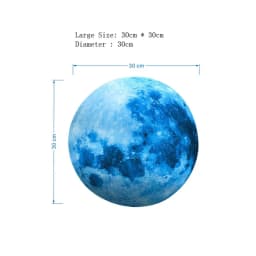 30cm Luminous 3D Moon Wall Stickers For Kids Baby Room Bedroom Decoration Living Room Home Decals Glow In The Dark Wallpaper