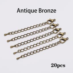 10/20pcs/lot 50 70mm Metal Extended Extension Tail Chain Lobster Clasps Connector For DIY Jewelry Bracelet Necklace Wholesale