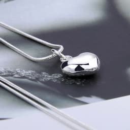 DOTEFFIL 925 Sterling Silver Solid Small Heart Pendant Necklace 16-30 Inch Snake Chain Wedding Charm Fashion Jewelry