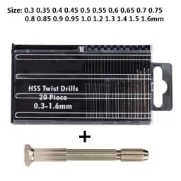 CMCP Mini HSS Spiral Drill Bits Set 0.3mm-1.6mm for Jewellery Watch Repair Model Making Craft Work Mini Drill Bit