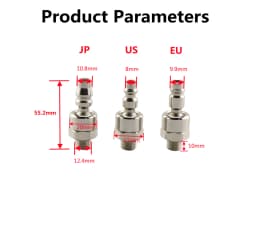 HIFESON Universal Air Connector JP US EU Standard 360° Home Tools Air Plug Replacement Head Air Connector Accessories