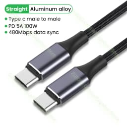 PD 100W 5A USB C To Type C Cable QC3.0 Quick Charge 4.0 Fast Charging Data Cable For Samsung Xiaomi Macbook Pro USB C Cable 1/2M