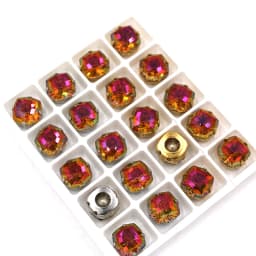 10pcs/Bag 8mm/10mm Fat Square Shape Glass Strass Crystal Sewing Claw Rhinestones Diy Clothing Accessories