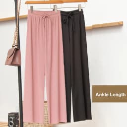 Slacks Women's Loose Summer Pants Soft Ice Silk Ankle-Length Black Wide Leg Pants Grey Khaki Women High Waisted Trousers