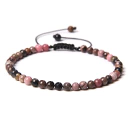 Adjustable 4MM Stone Beads Bracelet For Women Natural Agates Bangles Onyx Lapis Lazuli Woven Bracelet For New Year Gift Jewelry