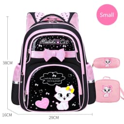 New Korean Primary PU leather School Bag 2020 Fashion Cute Girls With Cute Cat Orthopaedic Waterproof Backpack