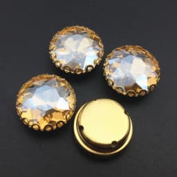 All size round glass Crystal Gold base lacy claw flower flat top shape Sew on rhinestone wedding dress bags shoes decoration diy