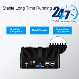 BEBEPC Fanless Mini PC Intel Celeron J6412 J1900 N2830 Dual LAN Windows 10 4 Core Industrial Mini Desktop Computer COM WiFi HTPC