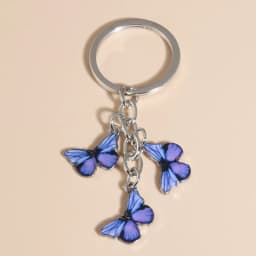 Cute Keychain Colorful Butterfly Key Ring Enamel Flying Animals Key Chains For Women Girls Handbag Accessorie Handmade Jewelry