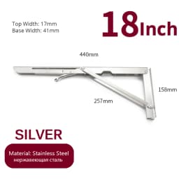 NAIERDI 2PCS 8-20inch Stainless Steel Folding Angle Bracket White Black Iron Triangle Wall Mount Bracket For Shelf Bench Table