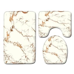 Marble Floor Mat for Bathroom Decor, Door Mat, Waterproof Carpet, Toilet Seat Cover, 3 Piece Set