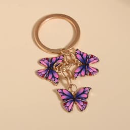 Cute Keychain Colorful Butterfly Key Ring Enamel Flying Animals Key Chains For Women Girls Handbag Accessorie Handmade Jewelry
