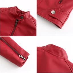 2026 Spring/Autumn New Style Gules Leather Jacket Women's Fashionable Trim Motorcycle Women Coat Black Purple Brown S-4XL