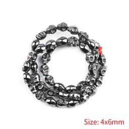 Black Natural Stone Loose Beads Rose Owl Fish Moon Hematite Spacer Bead for Jewelry Making DIY Bracelet Necklace Accessories 15"