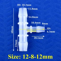 5~200pcs 12~20 To 4~16mm Reducing Tee Connector Food Grade PP Garden Irrigation Reducer Tee Aquarium Fish Tank Pagoda Hose Joint