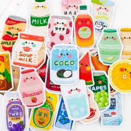 30pcsLovely Drink Ins Wind Hand Account Sticker Mobile Phone DIY Photo Album Decoration Small Pattern IPad Food