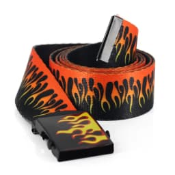 New Style Flame Print Men Women Unisex Plain Webbing Belts High Quality Nylon Belts Fashion Men's Jeans Waist Belt Longer 140cm