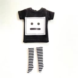 2pcs/Set of Blyth Clothes, Beautiful Print Short T-Shirt + Striped Socks, Can Be Used for 1/6 Doll Accessories