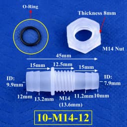 5~200pcs M12~M16 To 8~12mm PP Pagoda Direct Connector With Nut O-Ring Aquarium Tank Air Pump Adapter Irrigation Water Hose Joint