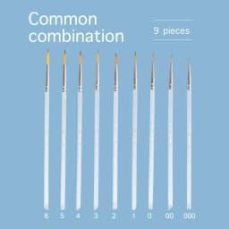 JOWOART 9 Pcs Very Fine Tip Nylon Hair Watercolor Paint Brush Transparent Acrylic Rod Hook Line Pen Stroke Pen for Beginners Art
