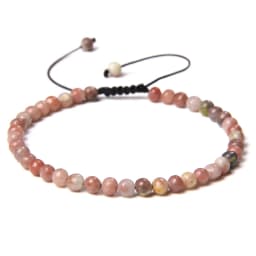 Adjustable 4MM Stone Beads Bracelet For Women Natural Agates Bangles Onyx Lapis Lazuli Woven Bracelet For New Year Gift Jewelry
