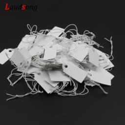 100Pcs White Kraft String Blanks Price Tag Wedding Favour Price Label Paper Pricing Tags With Rope 26x13mm