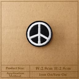 CAT Peace Embroidered Applique Patches Fabric Garment Apparel Clothing Accessories Embroidery Badges Star