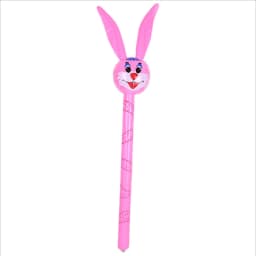 PVC Children's Inflatable Animal Head Long Stick Cow Rabbit Tiger Giraffe Avatar Balloon