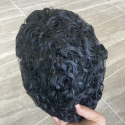 20MM Curly Toupee For Black Men Human Hair Replacement System Hair Topper Pieces for Men Durable Replacement Capillary Prosthesi