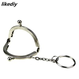 1 Piece 5 CM Half Round Metal Purse Frame Kiss Clasp Lock With Key Ring Bag Parts Accessories