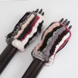 New Women 100% Real Genuine Knitted Rex Rabbit Fur Mittens Winter Warm Lady Real Fur Fingerless Gloves Handmade Knit Fur Mitten
