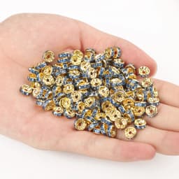50pcs Brass Crystal Rhinestone Spacer Beads 4/6/8mm Gold Silver AB Color Rondelle Jewelry Makings Findings Bracelet Accessories